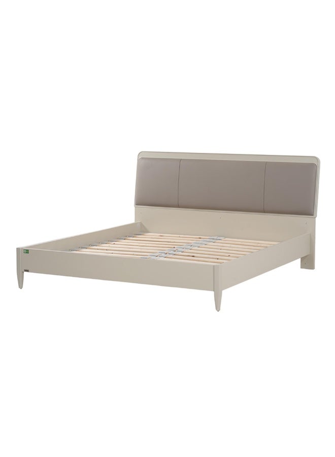 ROYALOAK King Size Bed – Royaloak Lucca, HDF Frame, Leatherette Headboard, High-Gloss Finish, Modern Design - W 196.5 X D 218 X H 106 cm - Image 4