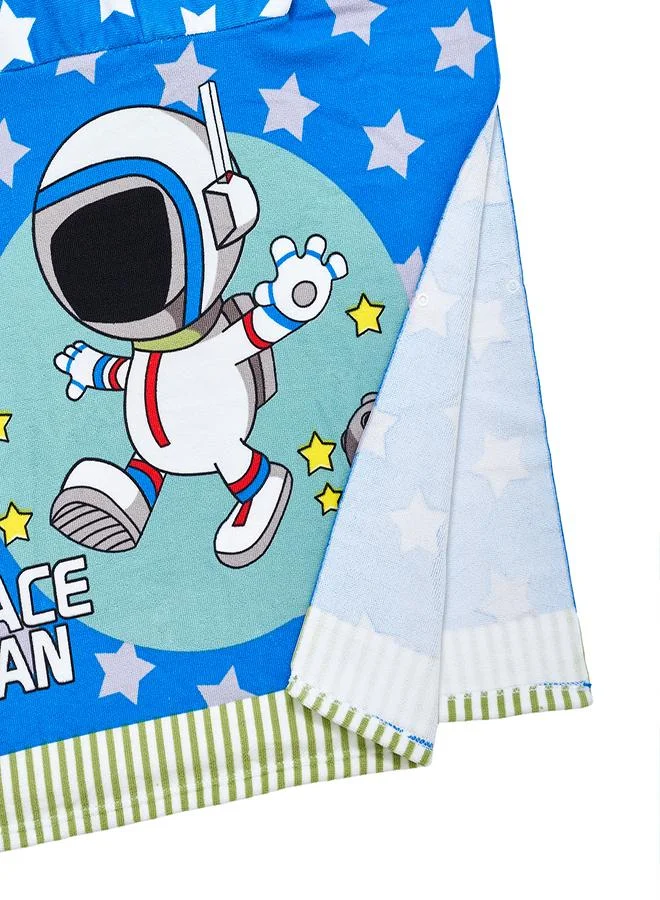 babyqlo Kids Hooded Towel Poncho Astronaut Print