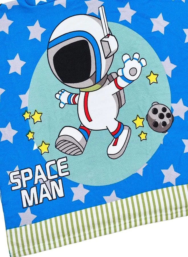 babyqlo Kids Hooded Towel Poncho Astronaut Print