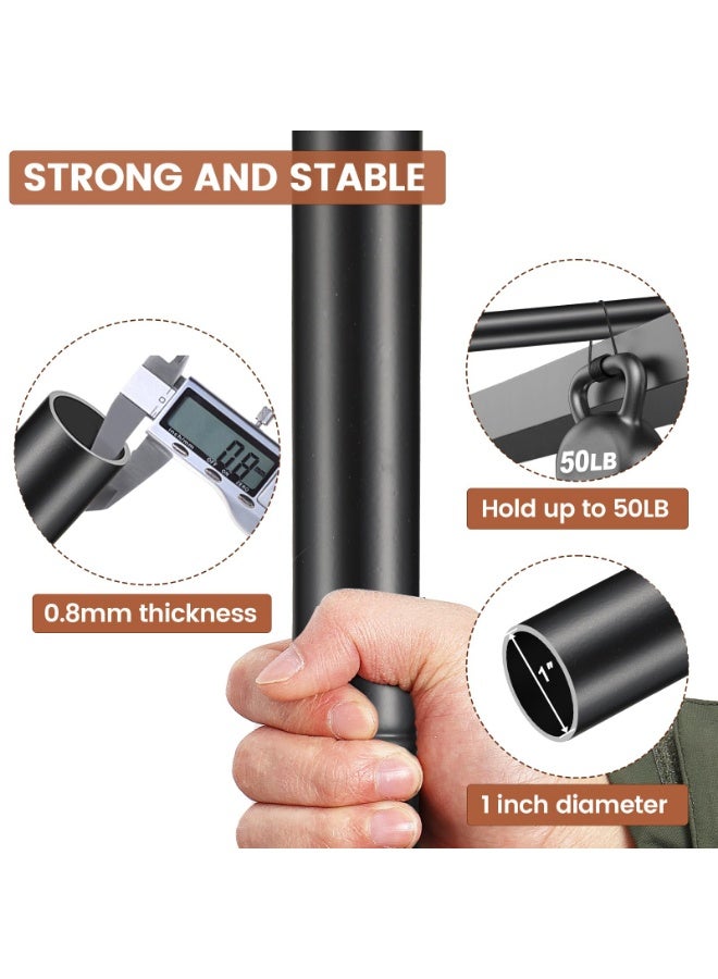 قضيب ستارة معدني أسود قابل للتمديد 80-360 سم مع تصميم جديلة ومسامير توسيط – مجموعة تركيب الحائط - Image 3