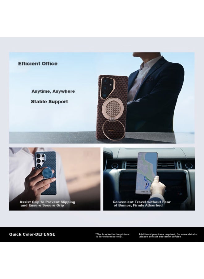 Defense [2025 Latest Model] Kevlar Full Coverage Magnetic Case For Samsung S25+, Ultra-thin Woven Protective Case For Galaxy S25, Men's Source Series And Light Dust