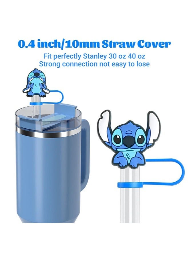 10Pcs Straw Cover Cap for Stanley Cup, Stitch Silicone Straw Topper Compatible with Stanley 30&40 Oz Tumbler with Handle,0.4in/10mm Straw Tip Covers for Stanley Cups Accessories  - Image 4