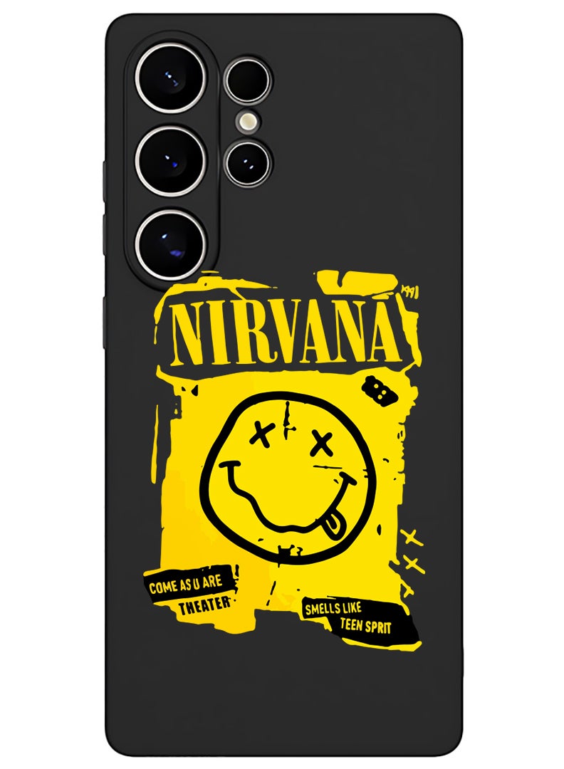 Theodor Protective Slim Fit Case Liquid Silicone Cover with Full Body Protection Anti-Scratch Shockproof Case For Samsung Galaxy S25 Ultra (Black) - Nirvana - Image 1