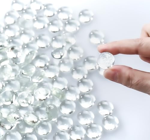 CYS EXCEL 5 LBS Clear Glass Beads for Vases Flat Marble Gemstone Beads Vase Fillers Aquarium Decor Rocks Floral Centerpieces Stones Mosaic Pebbles - Image 4