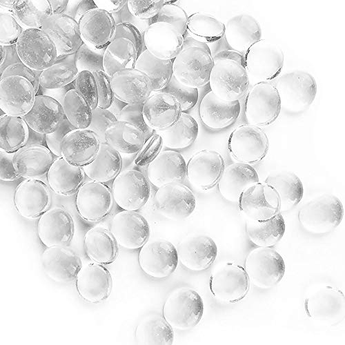 CYS EXCEL 5 LBS Clear Glass Beads for Vases Flat Marble Gemstone Beads Vase Fillers Aquarium Decor Rocks Floral Centerpieces Stones Mosaic Pebbles - Image 1