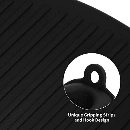 tifanso Silicone Oven Mitts Pot Holders Sets for Kitchen Heat Resistant Small Kitchen Mittens Rubber Air Fryer Mitts Mini Pot Pinch Grip for Cooking and Baking 1 Pair (Black) - Image 4