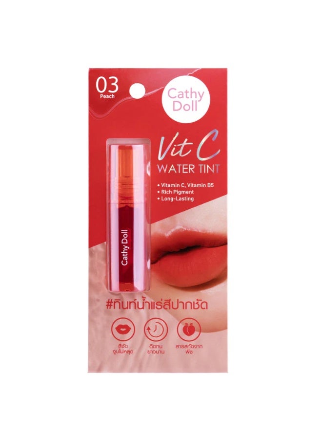 كاثي دول لون شفاه مائي بفيتامين سي من كاثي دول - 03 خوخي | لون شفاه بفيتامين سي + بي5 | لون مرطب يدوم طويلاً - Image 4