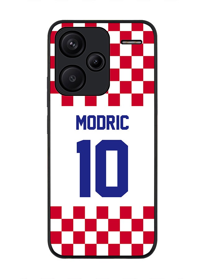 Stylizedd Rugged Black Edge Case for Xiaomi Redmi Note 13 Pro Plus, Slim fit Case Thin Cover -  Football Team - Croatia, Player Name - Modric - Image 1