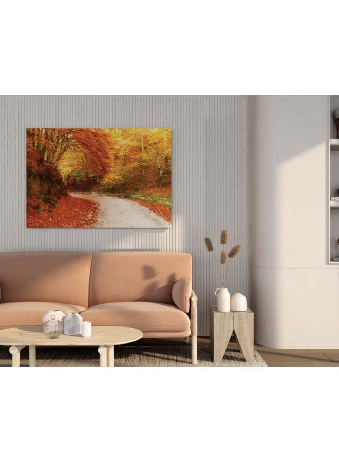 Home Gallery Road In Autumn Forest Canvas Wall Art 120x80 - Image 2
