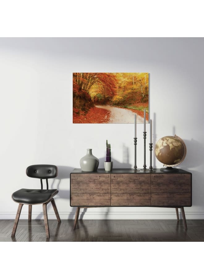Home Gallery Road In Autumn Forest Canvas Wall Art 120x80 - Image 3