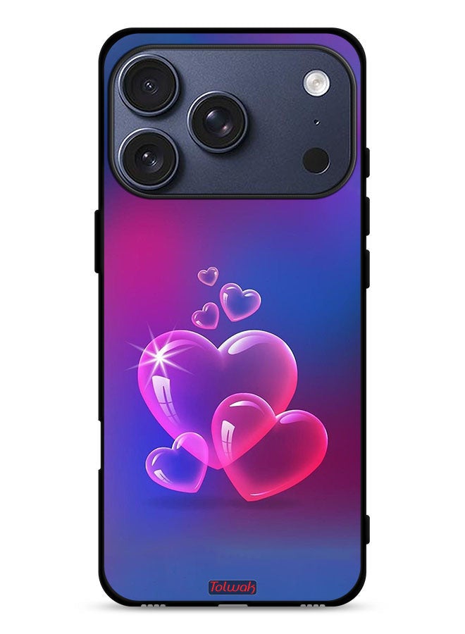 Tolwak Apple iPhone 17 Pro Protective Case Cover Water Hearts - Image 1