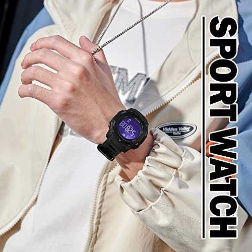 findtime Men's Digital Watch Waterproof Pedometer Watches Sport Watch Step Counter Calorie Military Watch with Stopwatch Alarm LED Backlight Countdown - Image 5