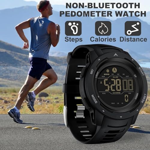 findtime Men's Digital Watch Waterproof Pedometer Watches Sport Watch Step Counter Calorie Military Watch with Stopwatch Alarm LED Backlight Countdown - Image 3