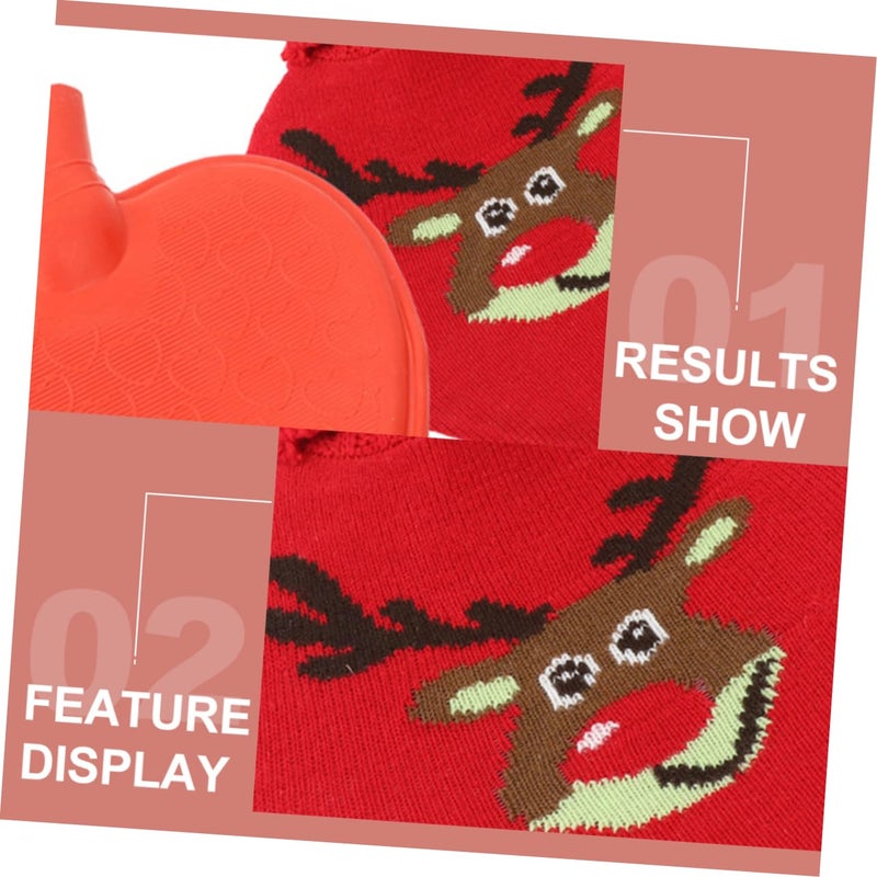 Knitted Heart Shaped Hot Water Bottle with Cover for Women Winter Warmth Relief Gift - Image 4