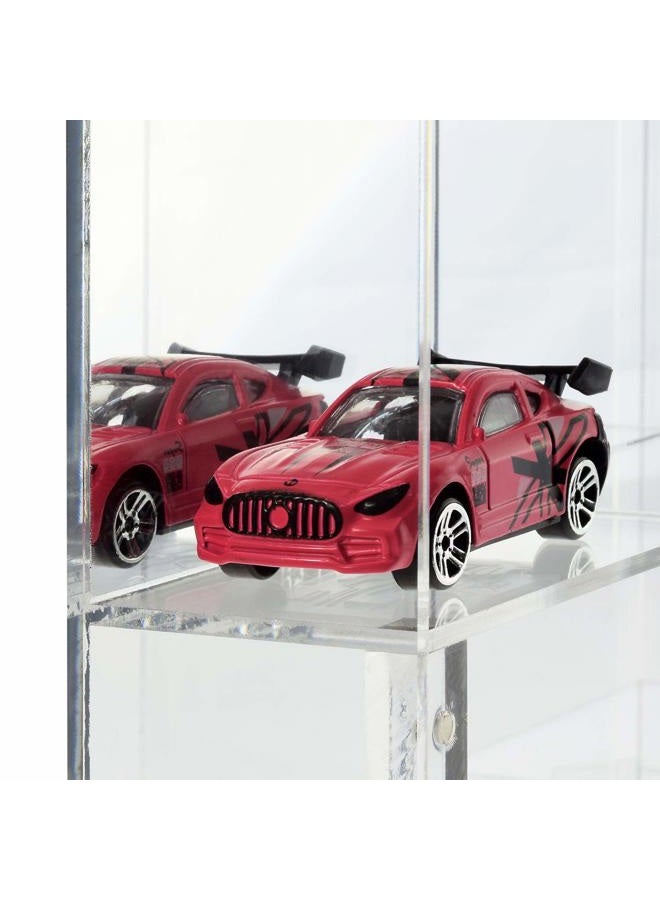Ikee Design Acrylic Display Case with Mirrored Back, Clear Wall Mounted or Desktop 12 Compartments Display Cabinet Shelves Stand for Collectibles, Small Pop Figures,or Jewelry, 10.7 W x 2 D x 10 H in - Image 4