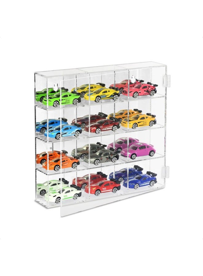 Ikee Design Acrylic Display Case with Mirrored Back, Clear Wall Mounted or Desktop 12 Compartments Display Cabinet Shelves Stand for Collectibles, Small Pop Figures,or Jewelry, 10.7 W x 2 D x 10 H in - Image 3