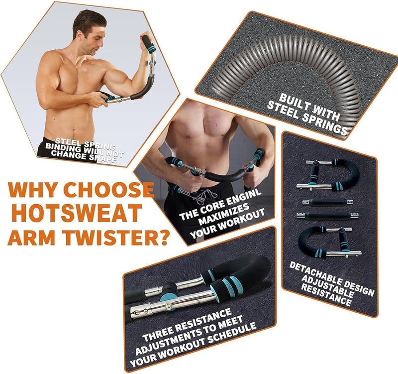 HOTSWEAT Twister Arm Exerciser Chest Workout,Portable Power Twister Bar,Muscular Strength Enhancer,Thigh Master Trainer Men,At Home Fitness Equipment - Image 5