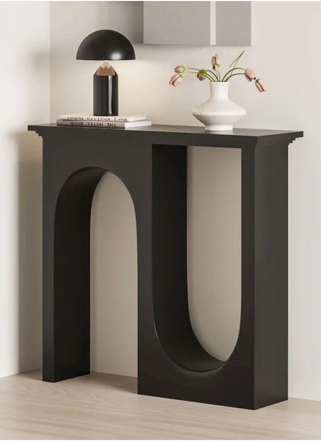 fashionhome Italian Light Luxury Double Arc Narrow Entryway Table Minimalist Modern Decorative Console Table Rectangular Storage Stand Display Table for Foyer Entryway Living Room Hallway 110x32x104 cm (Fully Assembled)  - Image 2