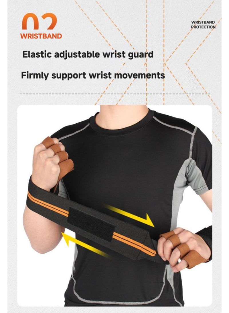 أورافلي قفازات رفع الأثقال للياقة البدنية، قفازات لياقة بدنية نصف أصابع للرجال والنساء مع دعم للمعصم، قفازات رفع أثقال قابلة للتعديل ومضادة للانزلاق ومضادة للتكلس، مناسبة لرفع الأثقال والتدريب على الآلات في صالة الألعاب الرياضية. - Image 3