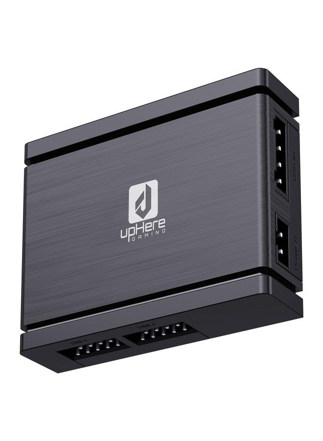 upHere USB 2.0 9PIN 1-to-4 Expander Hub, High-Speed Stable Data Transfer, SATA Power Supply, Magnetic Back Design for Easy Installation, Compatible with Desktop Computers - Image 1