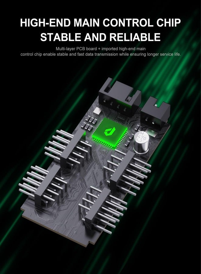 upHere USB 2.0 9PIN 1-to-4 Expander Hub, High-Speed Stable Data Transfer, SATA Power Supply, Magnetic Back Design for Easy Installation, Compatible with Desktop Computers - Image 3