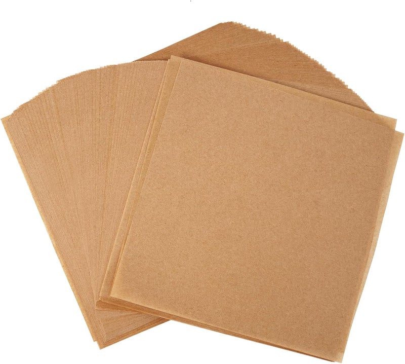 Putmhim 200Pcs 6 x 6 In Hamburger Patty Paper, Unbleached Parchment Paper Squares, Non-Stick Wax Paper Sheets for Separate Burgers, Butter, Cookies, Storing Foods, Freezing - Image 1