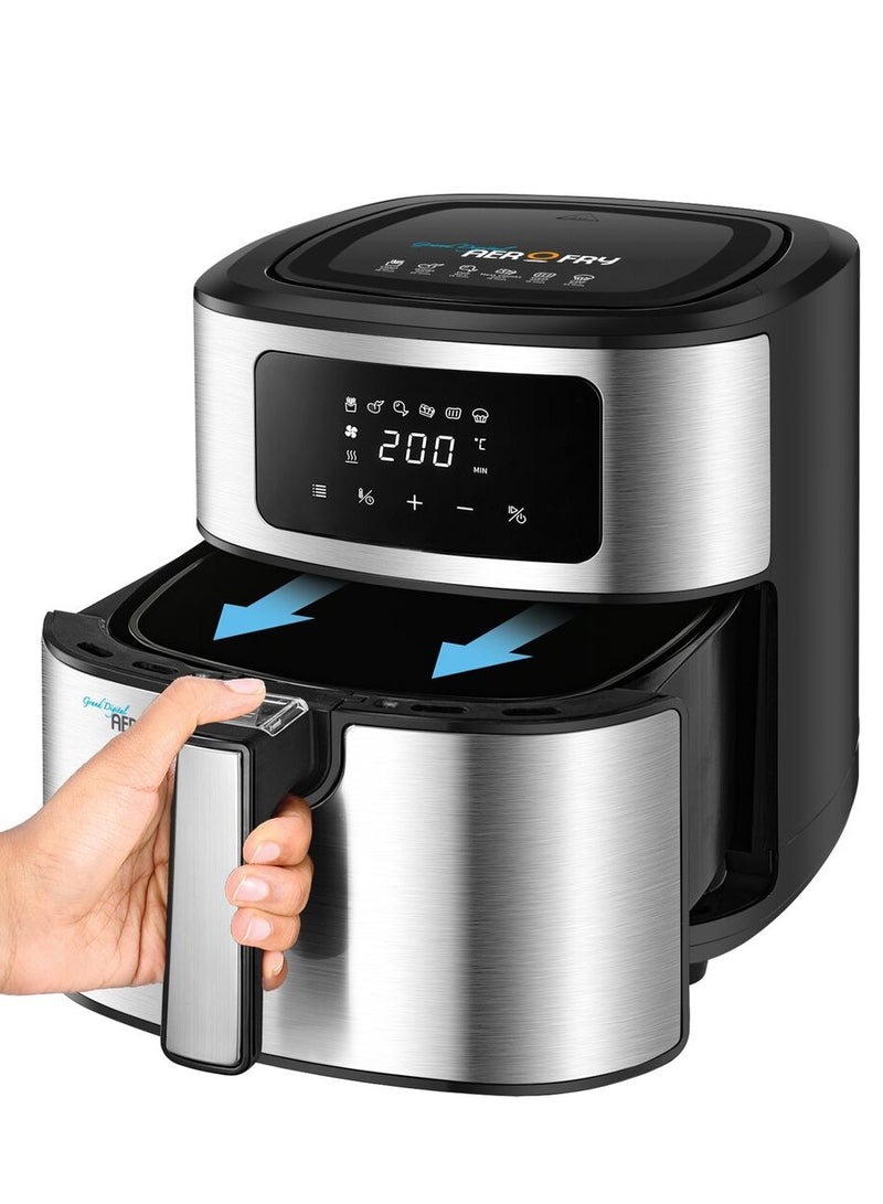 BLACK+DECKER 6-in-1 Air Fryer, 7.2L, Digital Touch Control, Rapid Air Convection, 5.7L Basket, Adjustable Temp 80-200°C, Auto-Off, Cool-Touch Handle, Non-Stick 5.7 L 1500 W AF7257-B5 Stainless steel - Image 5