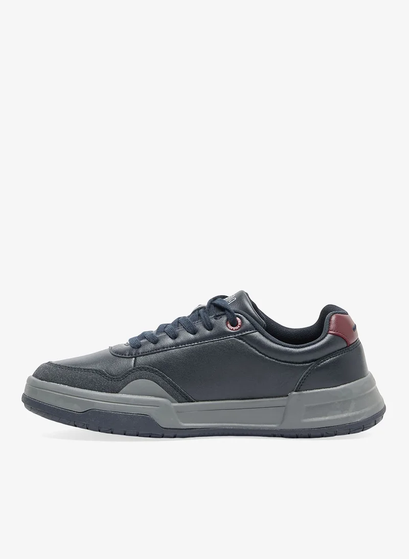 U.S. Polo Assn. Men's Navy Low-Top Sneakers - Rugged Design with Grey and Red Accents Shoes, Durable and Comfortable Casual Footwear