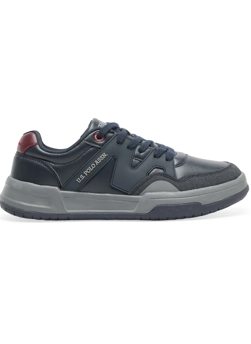 U.S. Polo Assn. Men's Navy Low-Top Sneakers - Rugged Design with Grey and Red Accents, Durable and Comfortable Casual Footwear