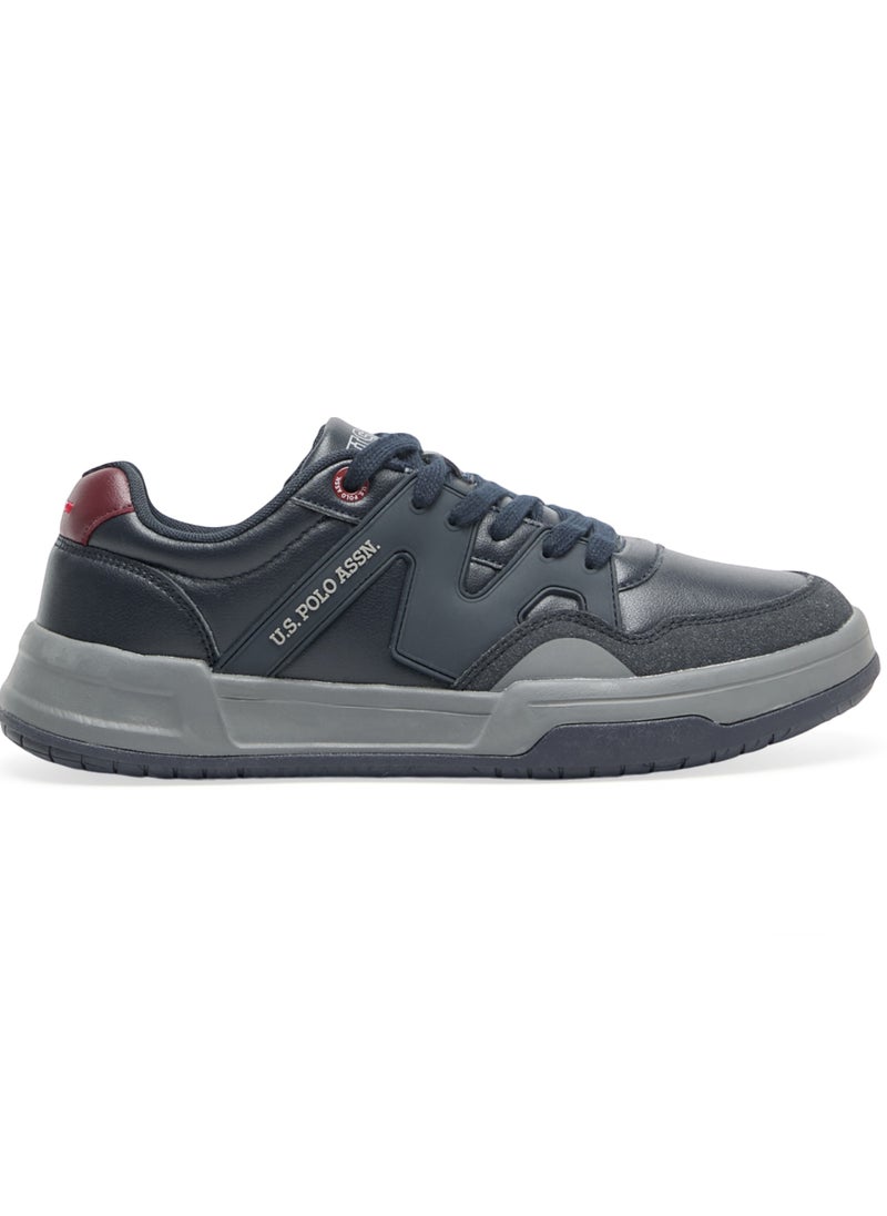 U.S. Polo Assn. Men's Navy Low-Top Sneakers - Rugged Design with Grey and Red Accents, Durable and Comfortable Casual Footwear  - Image 1