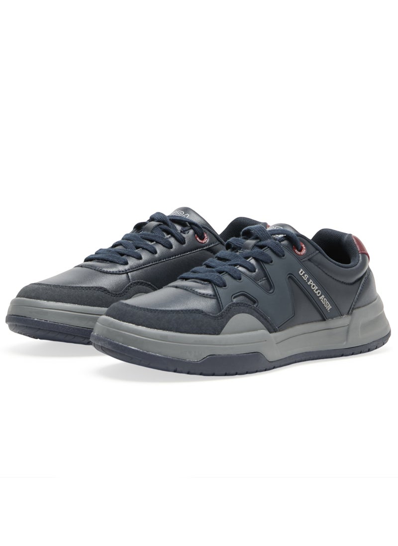 U.S. Polo Assn. Men's Navy Low-Top Sneakers - Rugged Design with Grey and Red Accents, Durable and Comfortable Casual Footwear  - Image 3