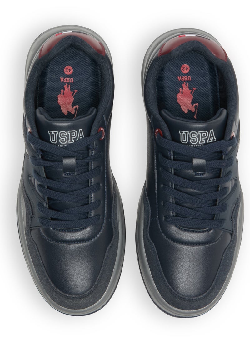 U.S. Polo Assn. Men's Navy Low-Top Sneakers - Rugged Design with Grey and Red Accents, Durable and Comfortable Casual Footwear  - Image 5