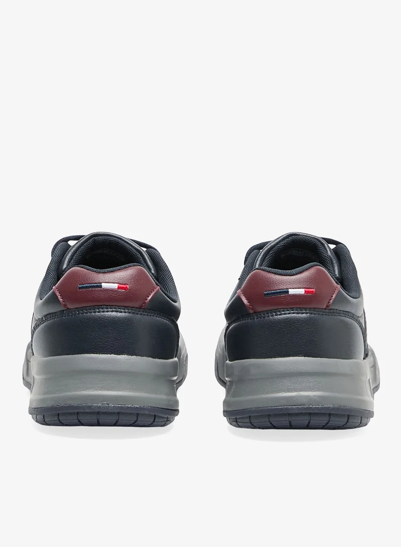U.S. Polo Assn. Men's Navy Low-Top Sneakers - Rugged Design with Grey and Red Accents Shoes, Durable and Comfortable Casual Footwear