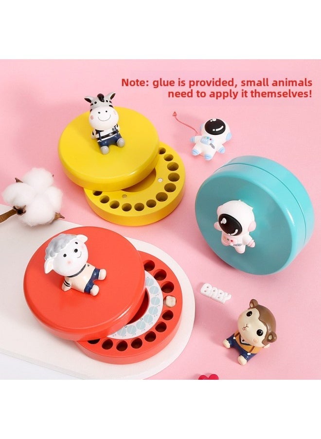 Baby Tooth Memorial Box Girl Boy Tooth Storage Wooden Children Tooth Change Collection Commemorative Fetal Hair Storage Box Diy-Color:Red Tooth Box-T-shirt Sheep - Image 3