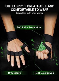 GROIC Ventilated Workout Gloves Weight Lifting Gloves, Shock Absorbing Silicone Padded Weight Lifting Gym Gloves with Elastic Wrist Wraps and Open Back for Fitness, Cycling  - Image 3