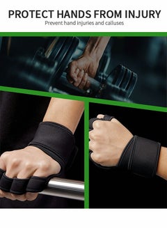 GROIC Ventilated Workout Gloves Weight Lifting Gloves, Shock Absorbing Silicone Padded Weight Lifting Gym Gloves with Elastic Wrist Wraps and Open Back for Fitness, Cycling  - Image 4