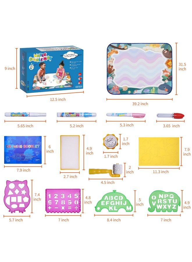 bemece Large Water Doodle Mat 40X32Aqua Painting Drawing Mat Mess Free Learning Toy Matearly Education Gifts For Kids Childrentoddlers Aged 3 4 5 6 7 Years Old - Image 3