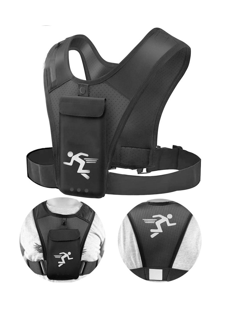 Excefore Running Vest Phone Holder, Lightweight Running Vest with Waterproof Phone Pouch, Reflective Adjustable Waistband, Ideal for Cycling and Walking  - Image 1