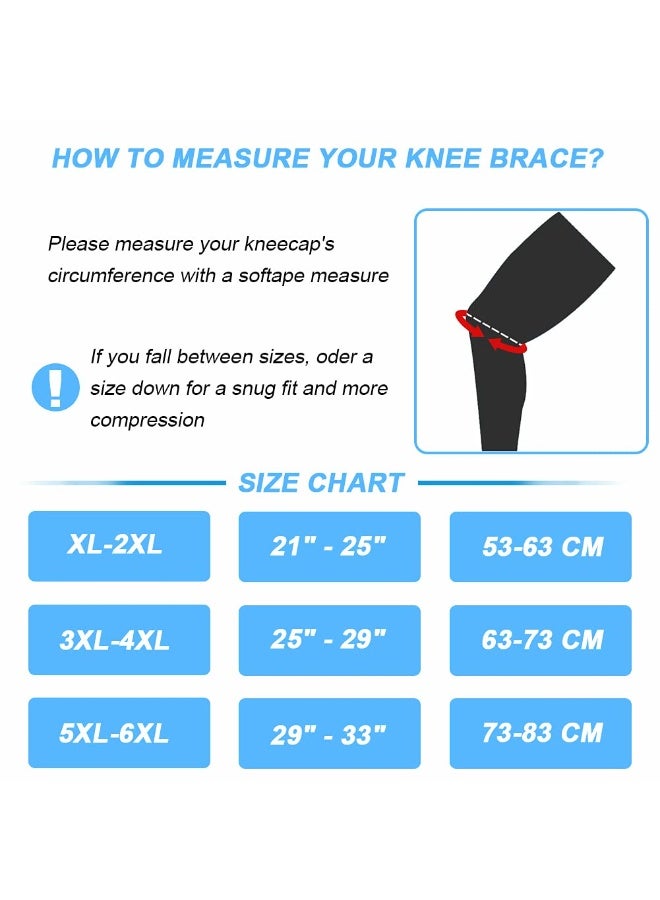 Nvorliy Plus Size Knee Brace 3XL/4XL - Open-Patella Stabilizer for Arthritis, ACL, Meniscus Tear & Post-Surgery Recovery - Breathable Neoprene Support for Men & Women - Image 2