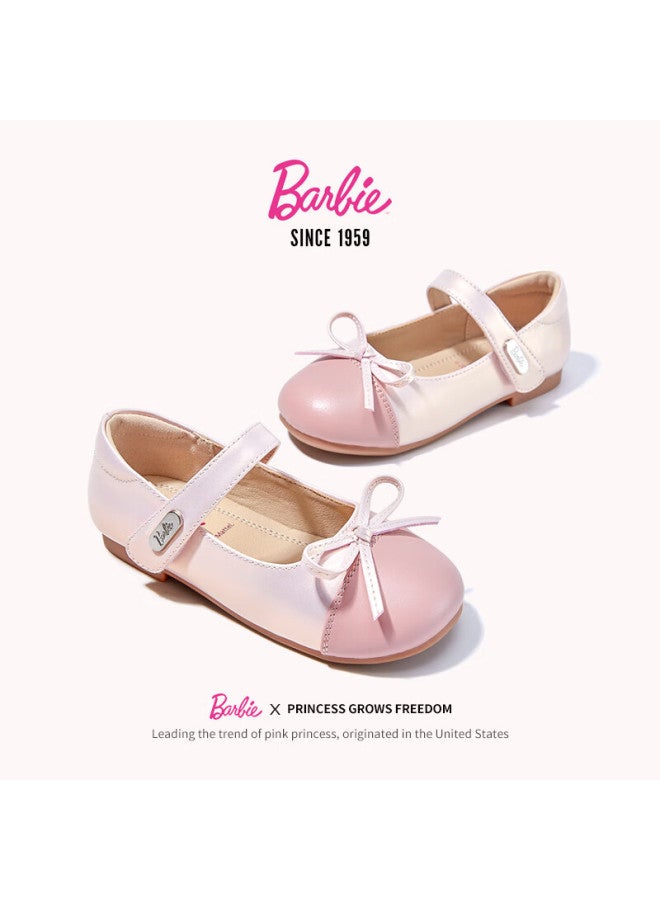 Barbie Babi Children's Shoes, Spring And Autumn Kids' Leather Shoes, Cute Color-block Girls' Princess Style Small Leather Shoes, Fashion Shoes, Da6039, Pink, Size 27 - Image 5