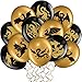 Zomiboo 50 Pieces Dragon Theme Party Supplies Dragon Theme Party Balloons Black Gold Birthday Decoration Picks for Fantasy Supplies 12 Inches - Image 2