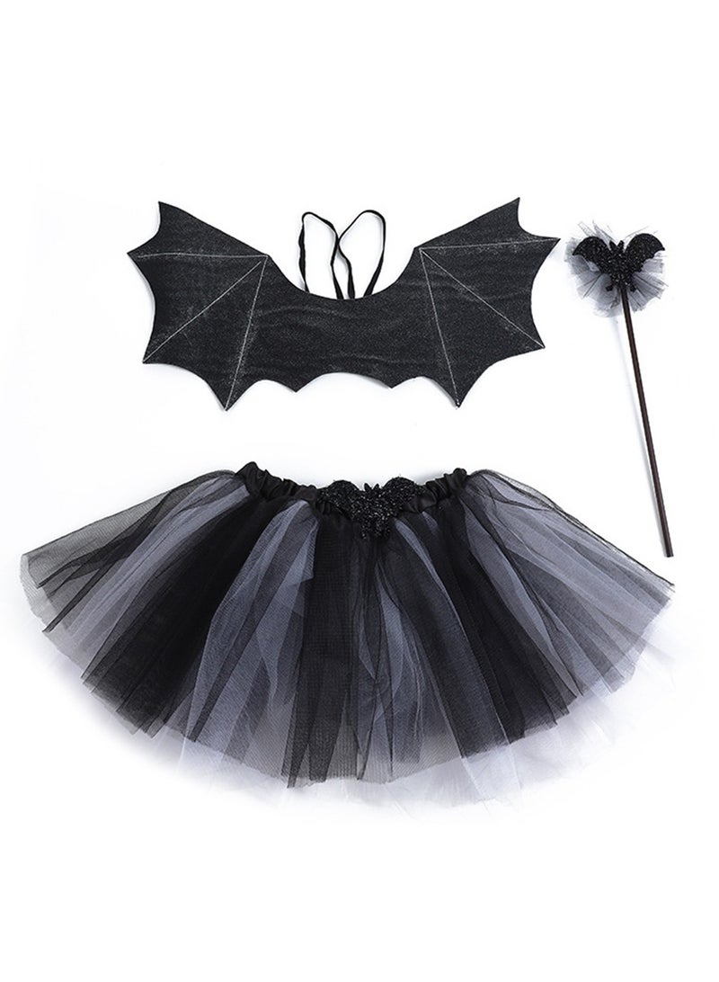 4pcs headband skirt set Headband butterfly stick skirt costume set - Image 2