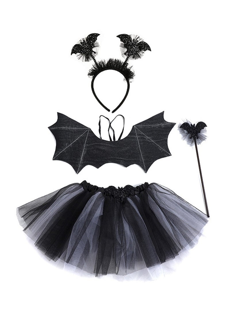 4pcs headband skirt set Headband butterfly stick skirt costume set - Image 1