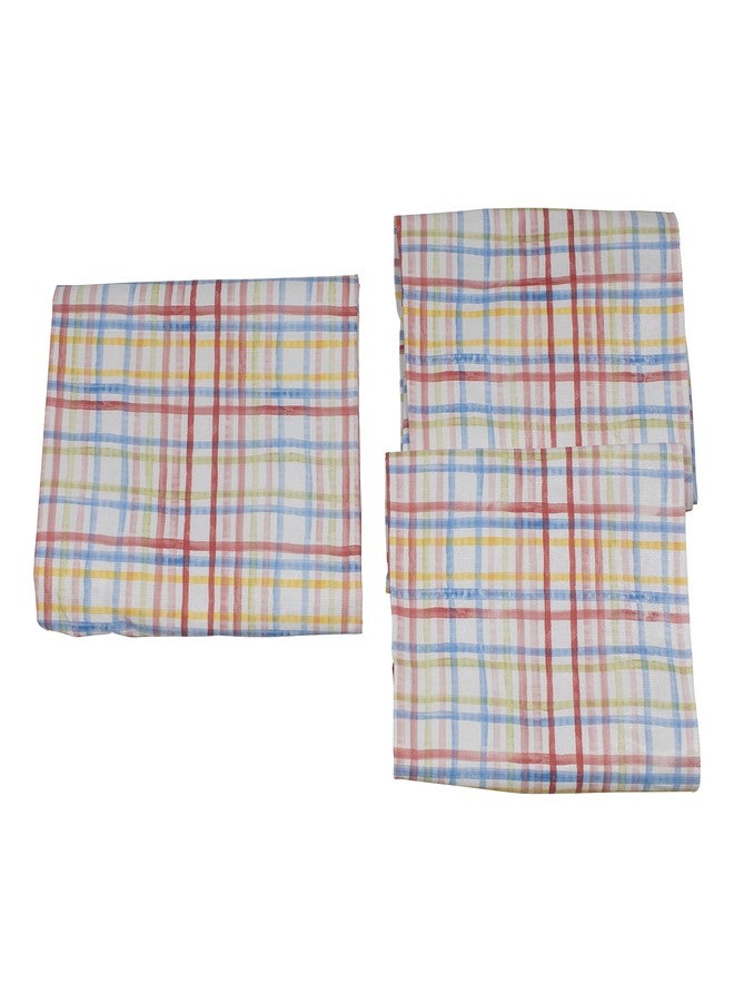 Lippert Components Lippert Vinyl Tablecloth with Bench Covers for Picnic Tables - Watercolor Plaid, Red - Image 1