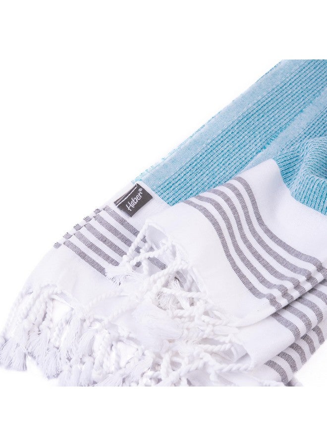 HABER Premium Light Weight 100% Cotton Bath Towel with Unique Micro Waffle Texture for Active Feel, Quick Absorption and Faster Drying Towel (Pack of 1, Harbour Blue) - Image 2
