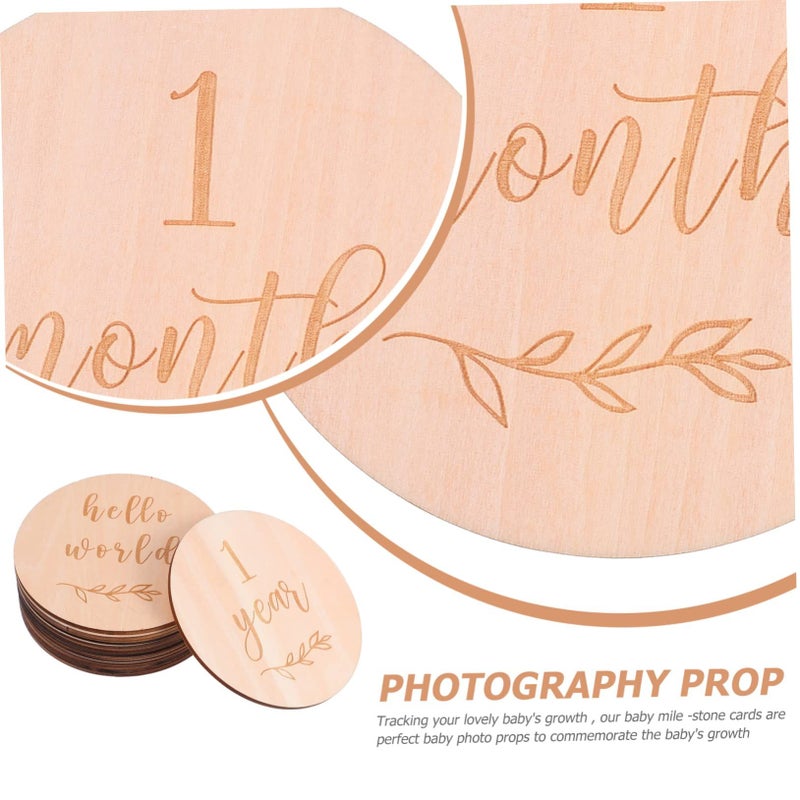 13 Pcs Wooden Monthly Cards Milestone Props for Newborn Photography Home Decor Growth Record - Image 4