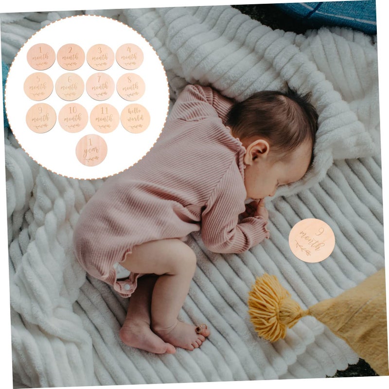 13 Pcs Wooden Monthly Cards Milestone Props for Newborn Photography Home Decor Growth Record - Image 5