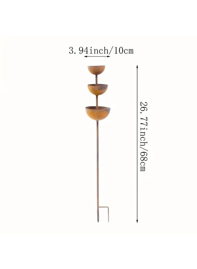 Rusty Multi Layered Bird Bath Feeder And Bee Waterer For Garden Patio Outdoor Decor - Image 3