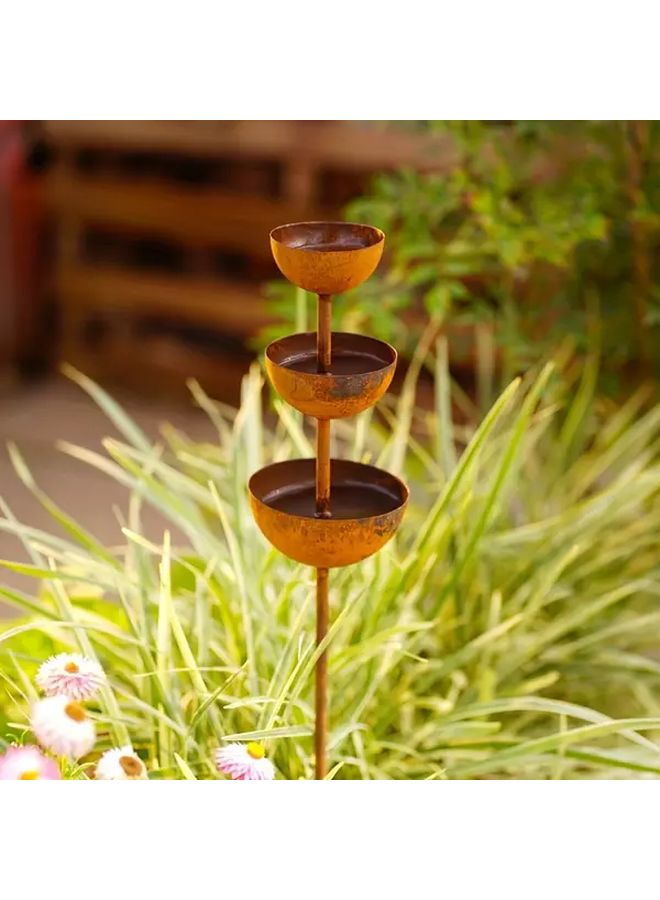 Rusty Multi Layered Bird Bath Feeder And Bee Waterer For Garden Patio Outdoor Decor - Image 2