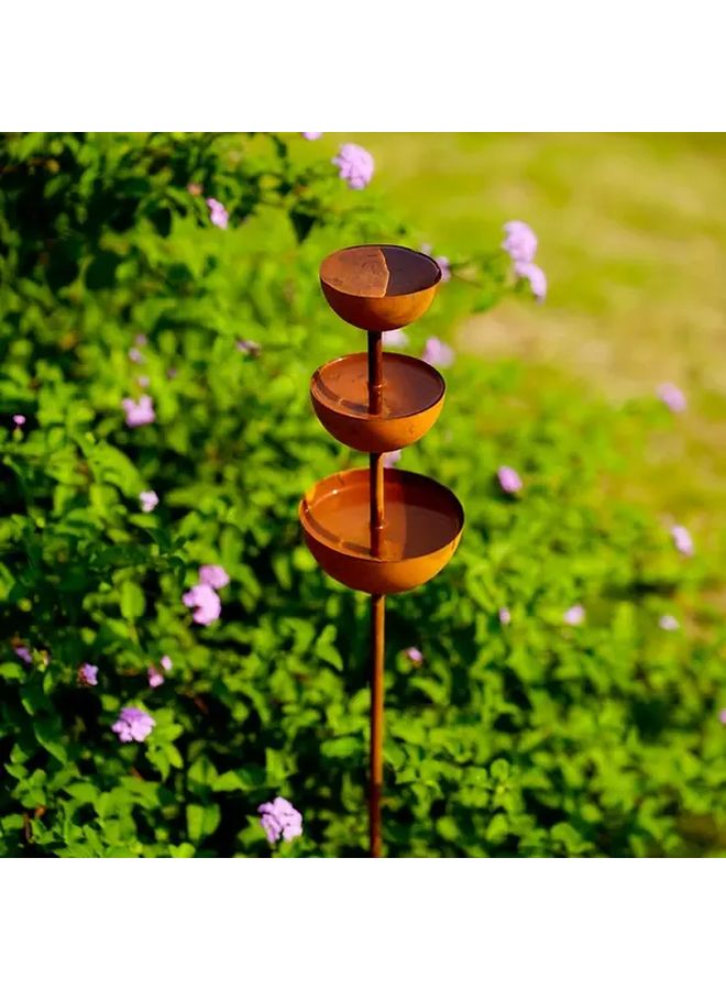 Rusty Multi Layered Bird Bath Feeder And Bee Waterer For Garden Patio Outdoor Decor - Image 4
